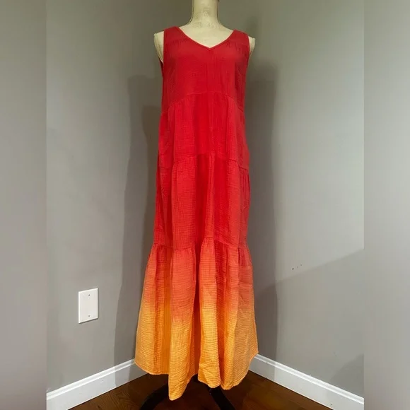 Marine Layer Corinne Sleeveless Double Cloth Cotton Maxi Dress - Picture 7 of 16